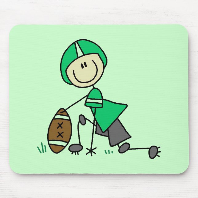 Stick Figure Football Green Mouse Pad (Front)