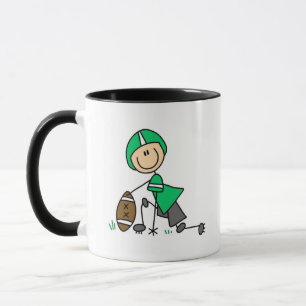 Stick Figure Football Green Mug
