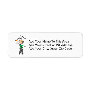 Stick Figure Football Mum Return Address Label