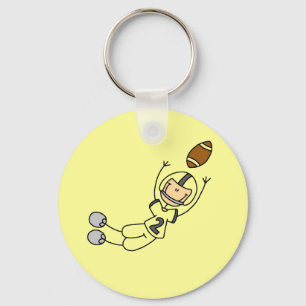 Stick Figure Football Yellow Key Ring
