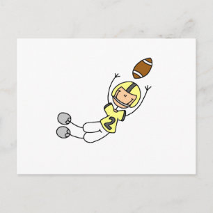 Stick Figure Football Yellow Postcard