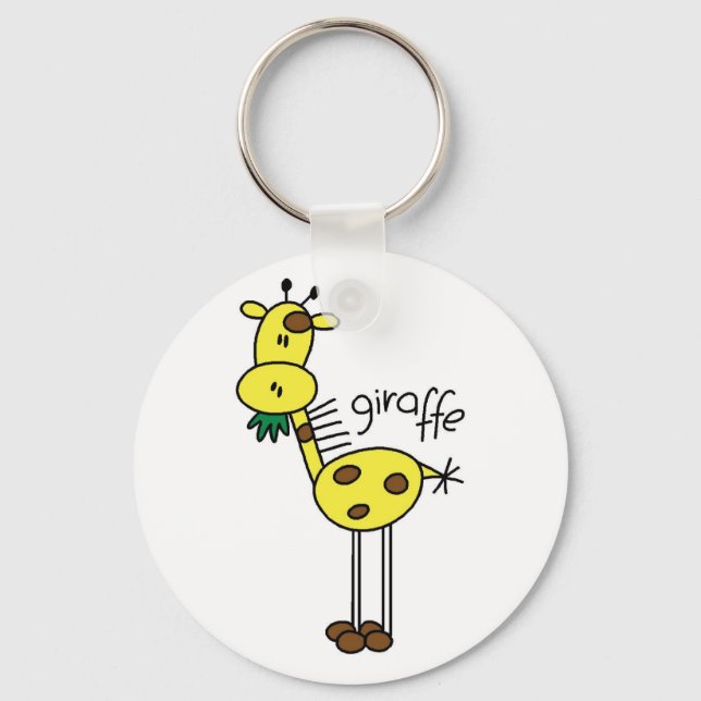 Stick Figure Giraffe T-shirts and Gifts Key Ring (Front)