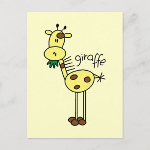 Stick Figure Giraffe T-shirts and Gifts Postcard