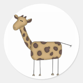 Stick Figure Giraffe Tshirts and Gifts Classic Round Sticker
