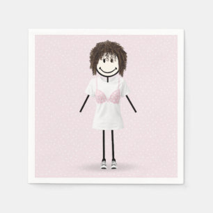 Stick Figure Girl Breast Cancer Survivor Napkin