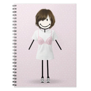 Stick Figure Girl Breast Cancer Survivor Notebook