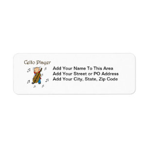 Stick Figure Girl Cello Player T-shirts and Gifts Return Address Label