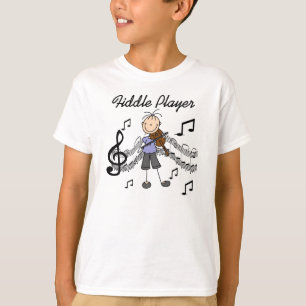 Stick Figure Girl Fiddle Player Tshirts and Gifts