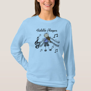 Stick Figure Girl Fiddle Player Tshirts and Gifts