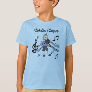 Stick Figure Girl Fiddle Player Tshirts and Gifts