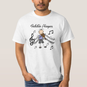 Stick Figure Girl Fiddle Player Tshirts and Gifts
