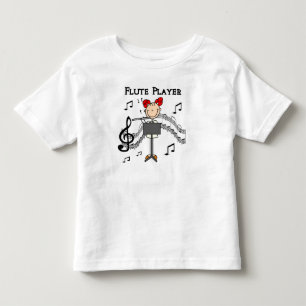 Stick Figure Girl Flute Player Tshirts and Gifts
