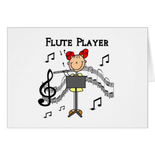 Stick Figure Girl Flute Player Tshirts and Gifts