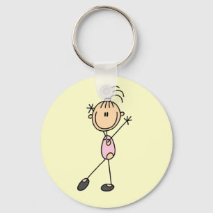 Stick Figure Girl Gymnast Tshirts and Gifts Key Ring