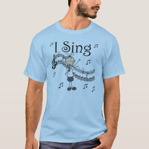 Stick Figure Girl I Sing T-shirts and Gifts