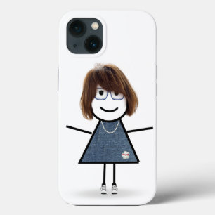 Stick Figure Girl In Glasses  iPhone 13 Case