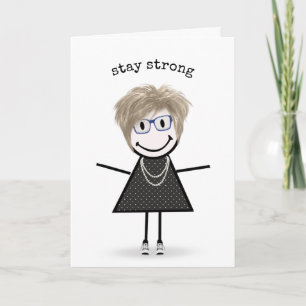 Stick Figure Girl In Sneakers Thinking Of You Card