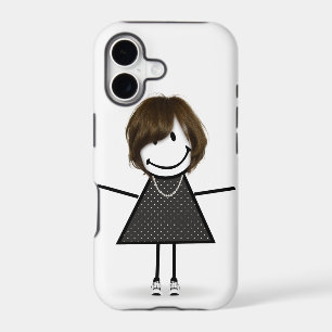 Stick Figure Girl In Sneakers with Hair