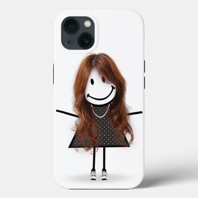 Stick Figure Girl In Sneakers with Hair  Case-Mate iPhone Case (Back)