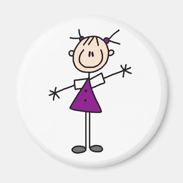 Stick Figure Girl Magnet (Front)