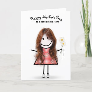 Stick Figure Girl Mother's Day for Stepmom  Card