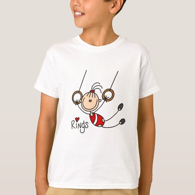 Stick figure girl on Rings Tshirts and Gifts (Front)