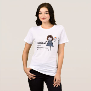 Stick Figure Girl Pickleball and Paddle Tri-Blend Shirt