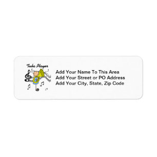 Stick Figure Girl Tuba Player T-shirts and GIfts Return Address Label