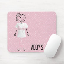 Stick Figure Girl Wearing Bra with Pink Ribbon