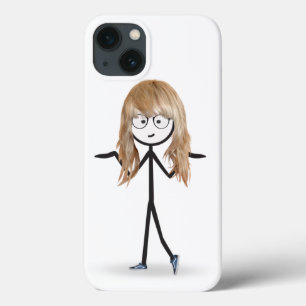Stick Figure Girl With Blonde Hair iPhone 13 Case