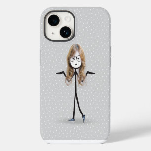 Stick Figure Girl With Blonde Hair iPhone 14 Case