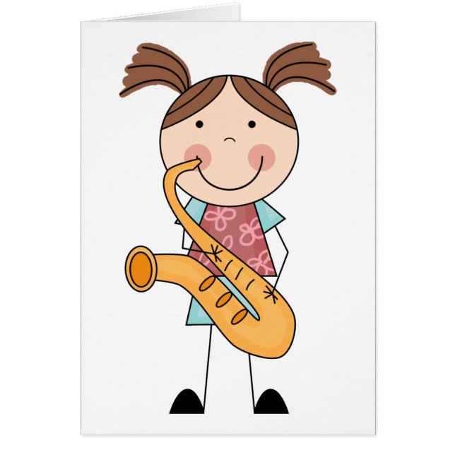 Stick Figure Girl With Saxophone (Front)