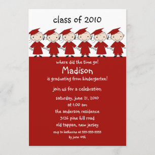 Stick Figure Girls & Boys Graduation Invitation