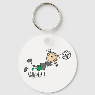 Stick Figure Girls Volleyball T-shirts and Gifts Key Ring