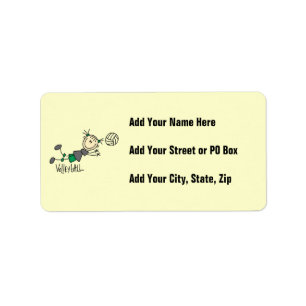 Stick Figure Girls Volleyball T-shirts and Gifts Label
