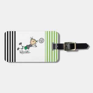 Stick Figure Girls Volleyball T-shirts and Gifts Luggage Tag