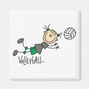 Stick Figure Girls Volleyball T-shirts and Gifts Magnet