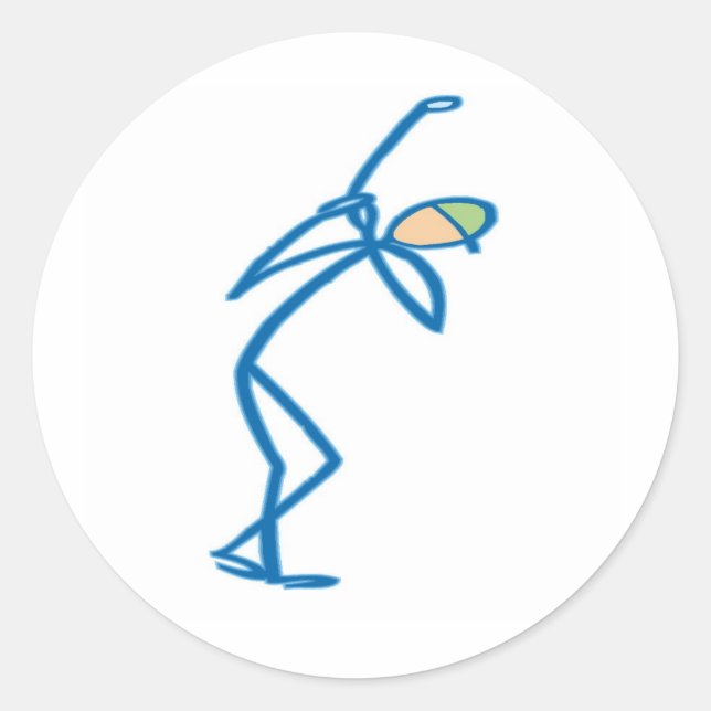 Stick figure golfer T-shirts and Gifts. Classic Round Sticker (Front)