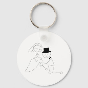 Stick Figure Groom with Garter Key Ring