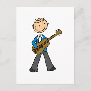 Stick Figure Guitar Player Tshirts and Gifts Postcard
