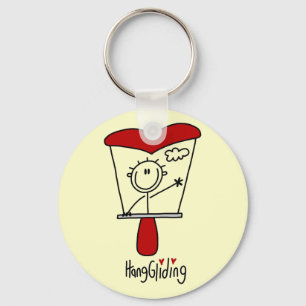 Stick Figure Hang Gliding Tshirts and Gifts Key Ring