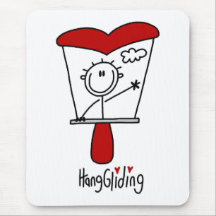 Stick Figure Hang Gliding Tshirts and Gifts Mouse Pad