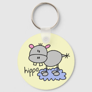 Stick Figure Hippo T-shirts and Gifts Key Ring