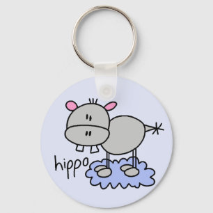 Stick Figure Hippo T-shirts and Gifts Key Ring