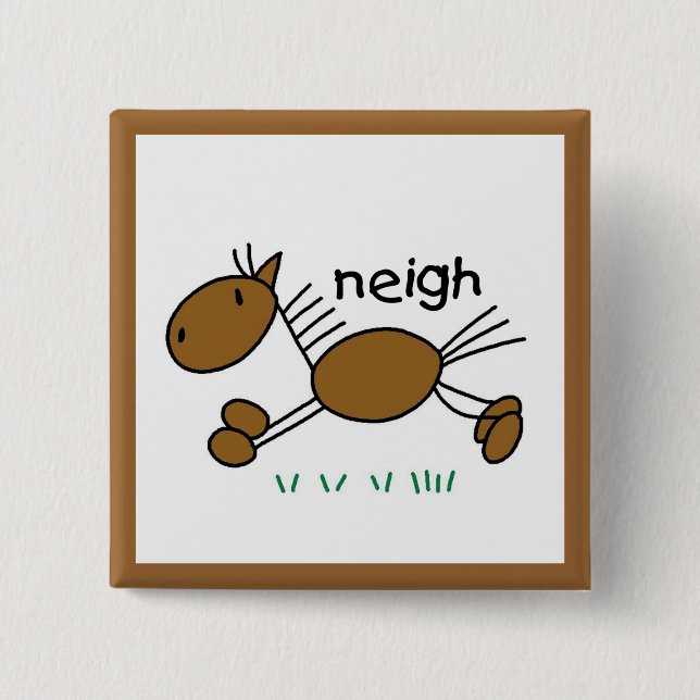 Stick Figure Horse T-shirts and Gifts 15 Cm Square Badge (Front)