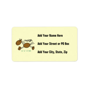 Stick Figure Horse T-shirts and Gifts Label