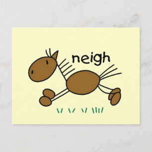 Stick Figure Horse T-shirts and Gifts Postcard