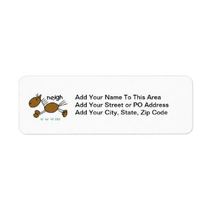 Stick Figure Horse T-shirts and Gifts Return Address Label