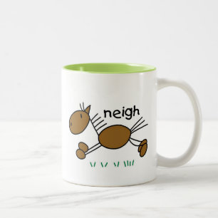 Stick Figure Horse T-shirts and Gifts Two-Tone Coffee Mug