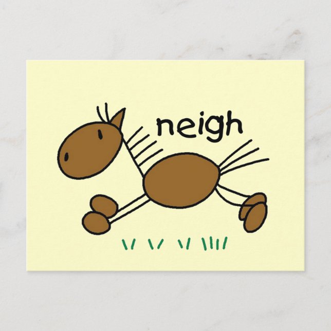 Stick Figure Horse Tshirts and Gifts Postcard (Front)